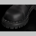 Steadys VEGAN Obuv, umelá koža, topánky 10 dierové čierne s prešívanou oceľovou špičkou